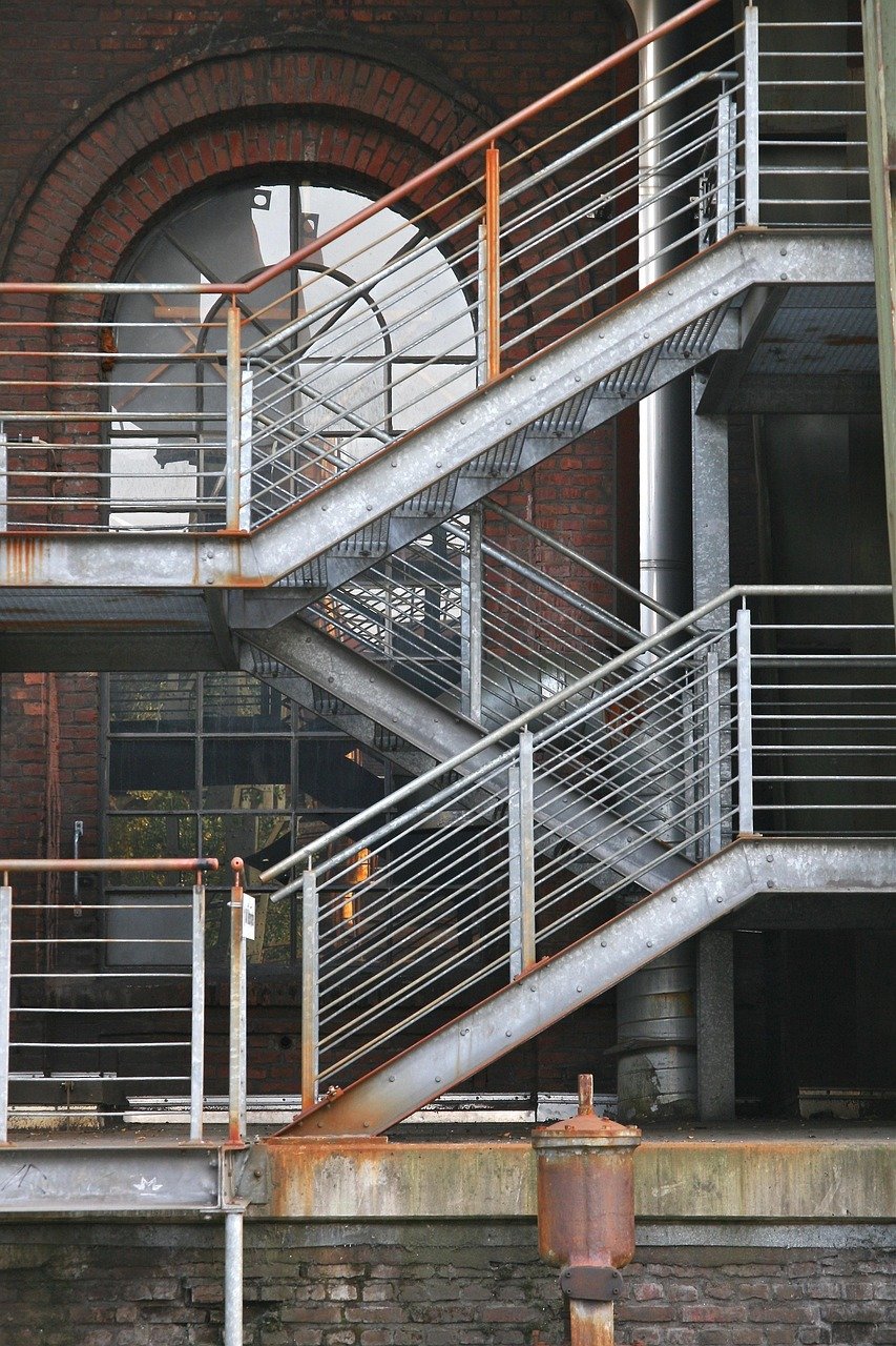industry, rust, industrial park, industrial plant, stairs, industrial architecture